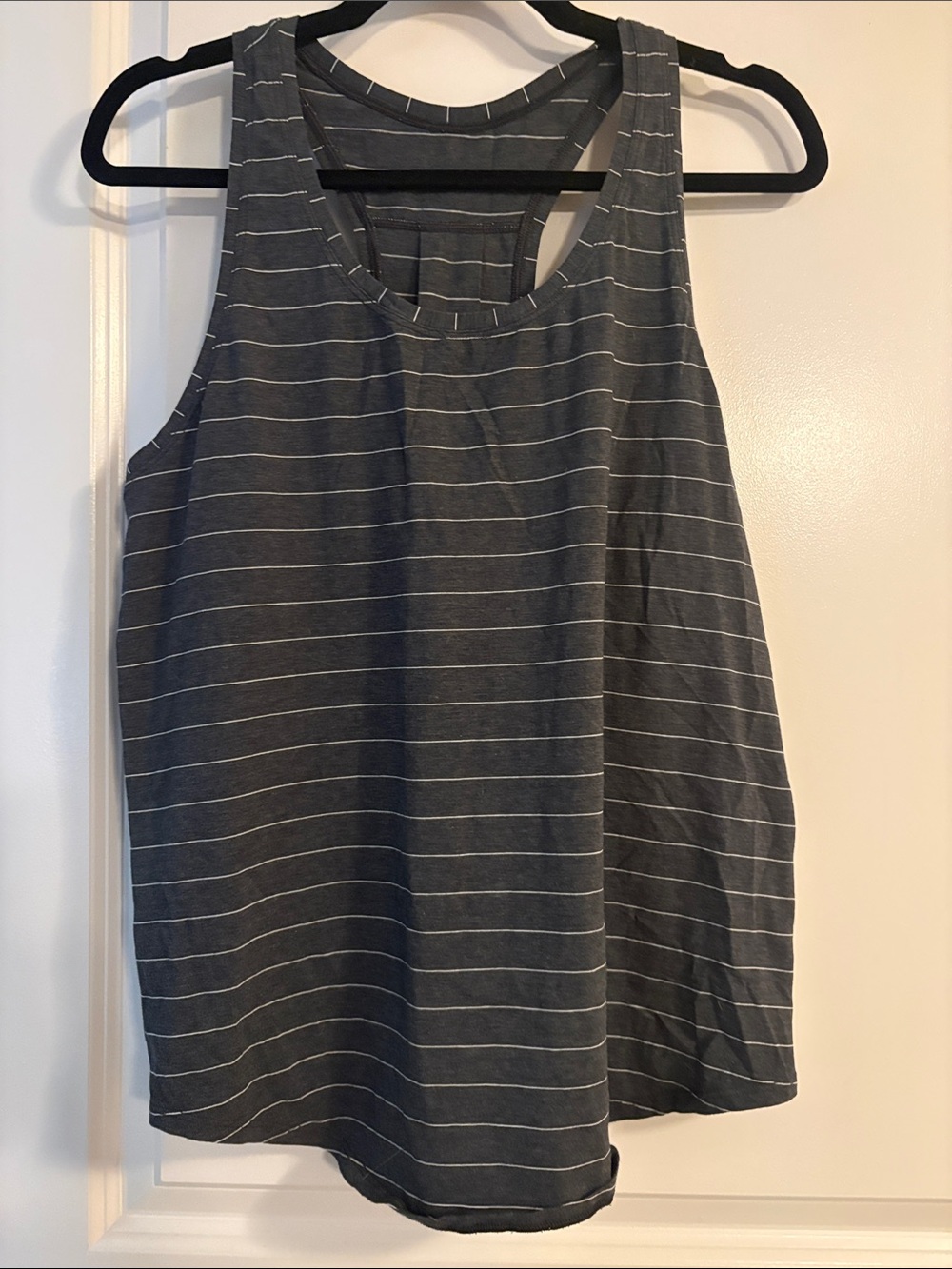 lululemon athletica Charcoal Gray Striped Racerback Tank